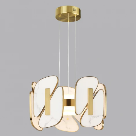 Подвесной светильник Odeon Light Chiara 6638/45L L-VISION металл/золотой/искусственный мрамор/акрил IP20 LED 45W 3000K 220V (на тросе)