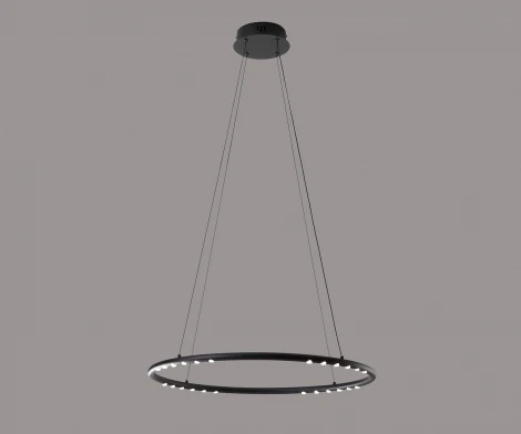 Подвесной светильник диммируемый Kink Light Магни 08557-60,19 черный 24W с пультом ДУ (LED, 220V, на тросе, кольцо)