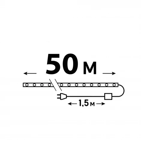 Гирлянда светодиодная Дюралайт. 50м. С контроллером. Красный свет. ULD ULD-D50 50M/С08 IP44 RED