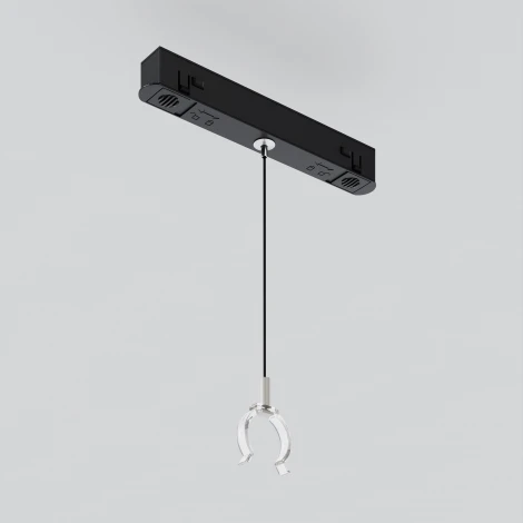 Коннектор с тросовым подвесом Tau в шинопровод Gravity, черный Maytoni Technical Accessories for tracks Gravity TRA101SWT-2BB