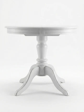 Стол обеденный Линне белый/серебро 90/130*90 Mebelik 009915