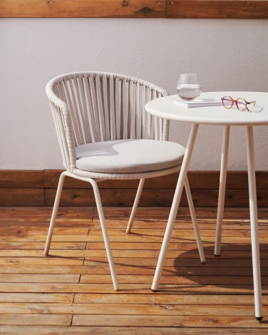 Стул уличный La Forma (ex Julia Grup) Saconca (Серый/ Веревка)