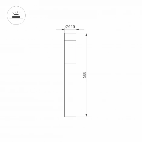 Наземный светильник LGD-STEM-BOLL-H500-10W Warm2700 (GR, 185 deg, 230V) (Arlight, IP65 Металл) 064682