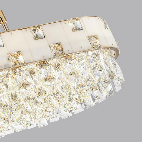 Подвесная люстра Odeon Light Chessi 5076/10 золото/прозрачный/белый/металл/хрусталь/алебастр E14 10*40W (220V, на цепи)