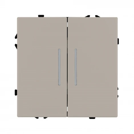 Механизм выключателя двухклавишный проходной LED SWT-NOBE-MKP2-SFPL-L-CA (230V, 10A) (Arlight, Кашемир) 059421