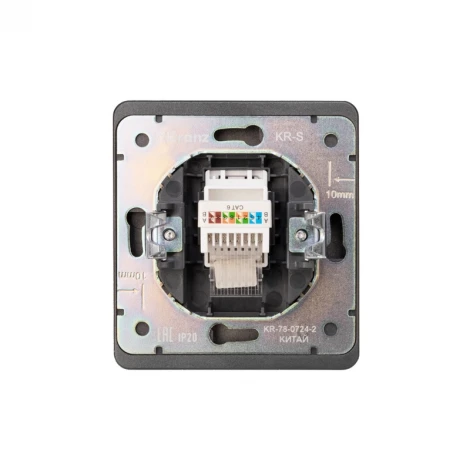 Розетка компьютерная RJ45 кат6 с/у титан Kranz Round KR-78-0724-2