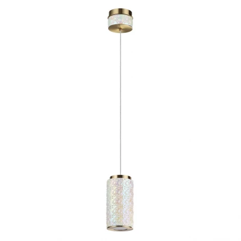 Подвесной светильник светодиодный Odeon Light Lulu 5454/5L светлая бронза/жемчужный/металл/керамика/акрил LED 5W 3000K