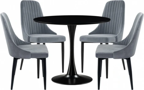 Стол кухонный Woodville Телма gray / black