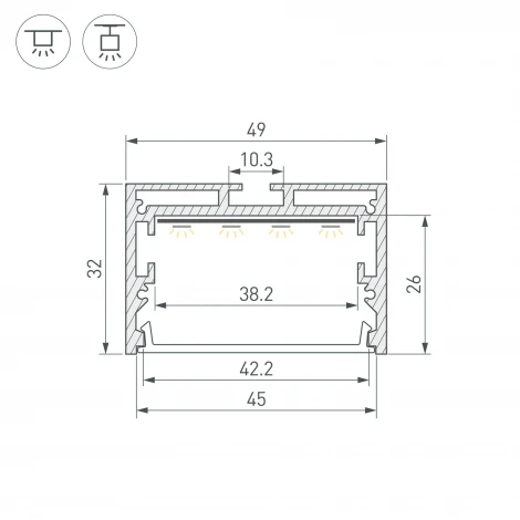 Профиль SL-LINE-4932-2000 BLACK (BY) (Arlight, Алюминий) 062589