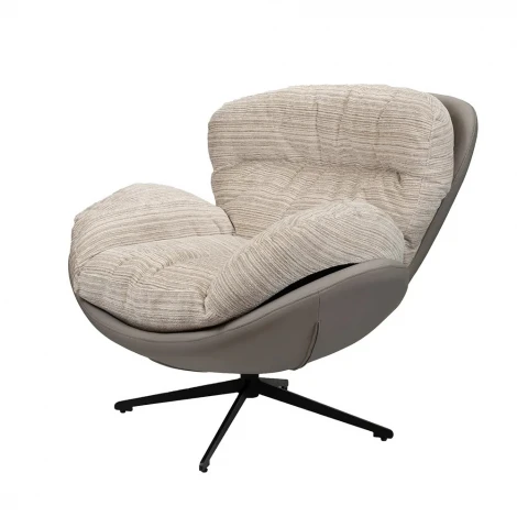 Кресло BLISS серый, экокожа, шенилл Bradex Home FR 1069