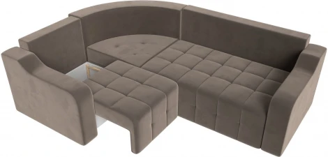 Лига Диванов угловой диван Кембридж левый угол (Велюр/Коричневый)