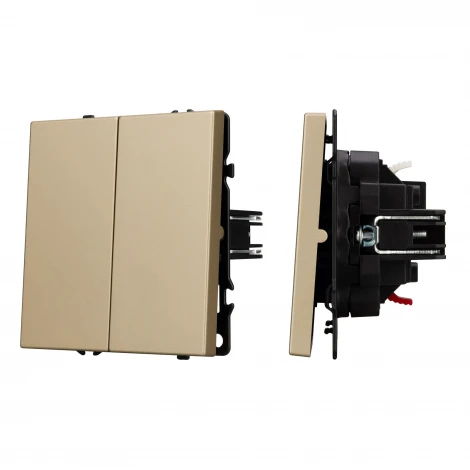Выключатель звонковый ARL NOBE 2 кл софт-тач золотой песок SWT-MKR2-SFPL-GD (250V, 10A) (Arlight,) 061739(1)