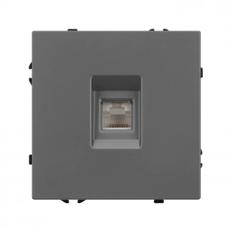 Механизм телефонной розетки SCT-NOBE-MTL1-SFPL-GR (RJ-11, 4C) (Arlight, Серый базальт) 054303
