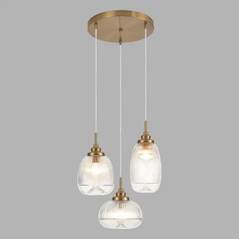 Подвесной светильник Lumion Dea 8439/3 латунь/прозрачный металл/стекло E14 3*40W 220V