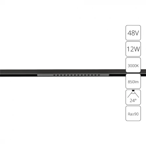 Магнитный трековый линейный светильник LED 48V Arte Lamp Optima A7286PL-1BK