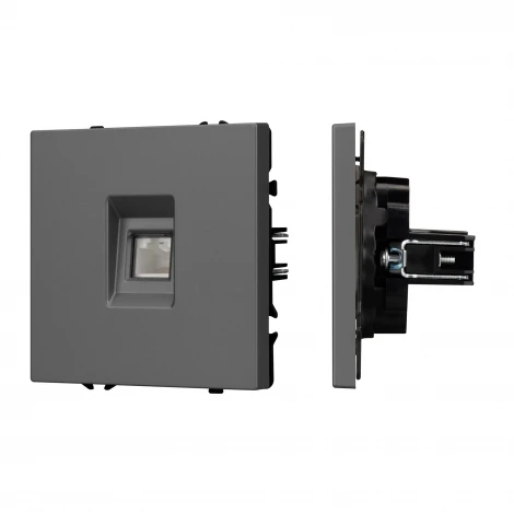 Механизм телефонной розетки SCT-NOBE-MTL1-SFPL-GR (RJ-11, 4C) (Arlight, Серый базальт) 054303