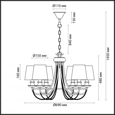 Подвесная люстра Odeon Light Liria 4182/6