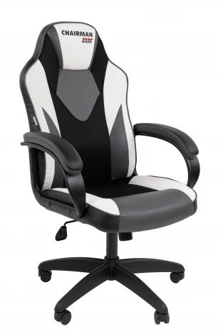 Кресло Chairman game 17 Россия экокожа черный/серый/белый 7213489