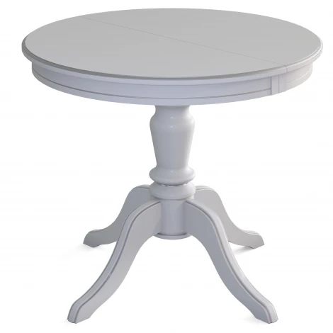 Стол обеденный Линне белый/серебро 90/130*90 Mebelik 009915