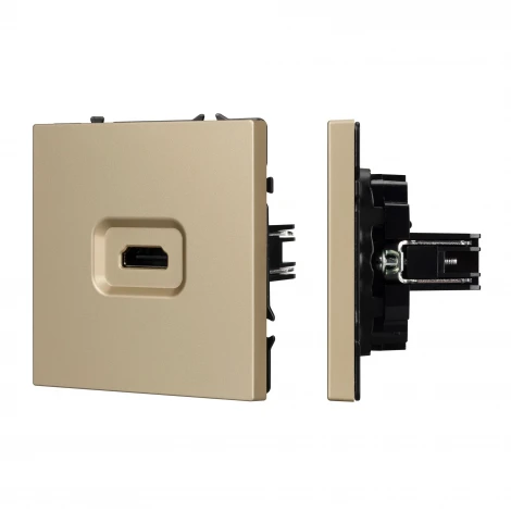 Механизм HDMI розетки SCT-NOBE-MHD1-SFPL-GD (Arlight, Золотой песок) 061843
