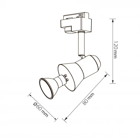 Трековый светильник однофазный UBL-Q322 UBL-Q323 GU10 NICKEL Volpe (220V, IP40)