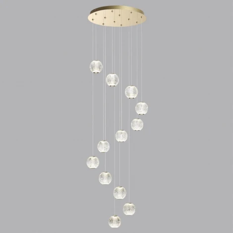 Подвесная люстра каскадная Odeon Light Crystal 5008/56L золотой/металл/акрил LED 56W 4000K 4651лм (220V, на проводе)