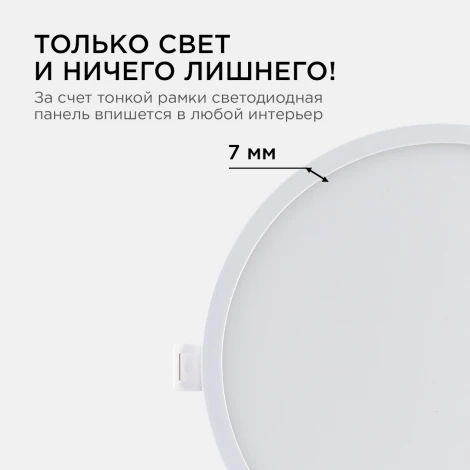 Потолочный светильник светодиодный встраиваемый 220В 18Вт 1440лм изолированный драйвер 6500K Apeyron 06-55
