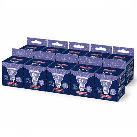 Лампа светодиодная "JCDR", матовая 6500K (упаковка 10 штук) Volpe Norma LED-JCDR-13W/6500K/GU10/NR SET10
