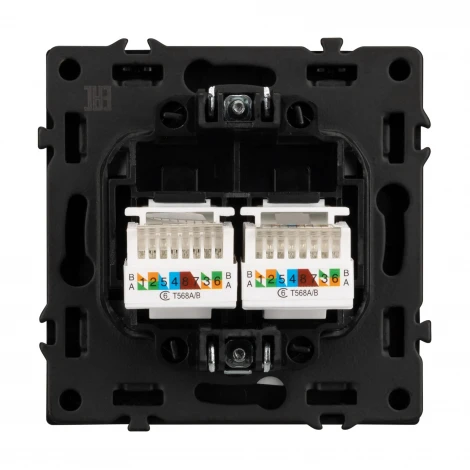 Розетка ARL NOBE компьютерная двойная софт-тач серый базальт SCT-MPC2-SFPL-GR (2хRJ-45, CAT6) (Arlight,) 054315(1)