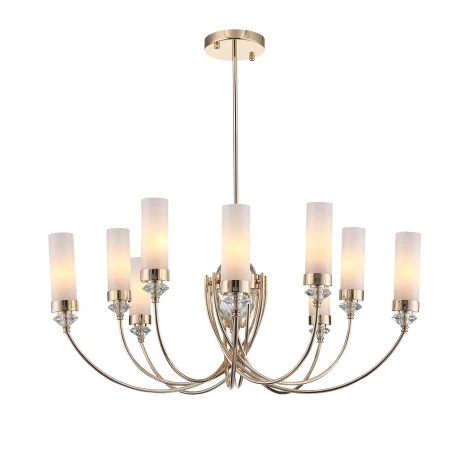 Потолочная люстра на штанге ST Luce Элегра SL1402.253.10 Золото/Белый E14*10 40W
