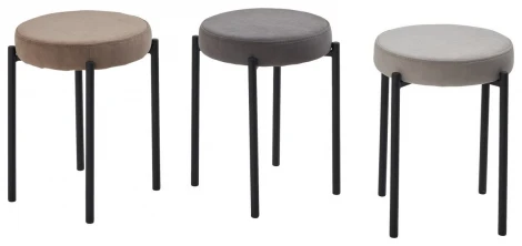 Табурет СТЭК штабилируемый цвет B22 Серый, велюр / черный каркас M-City 64757