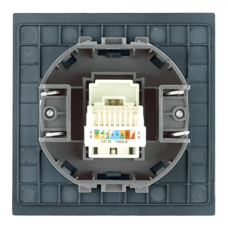 Розетка компьютерная 1-местная RJ-45 (механизм) RST00-3117-05 черный бархат Stekker Мия 50450