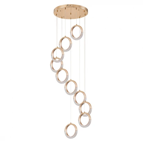 Подвесная люстра каскадная Arte Lamp Montana A7777SP-10GO (LED, 220V, на проводе)