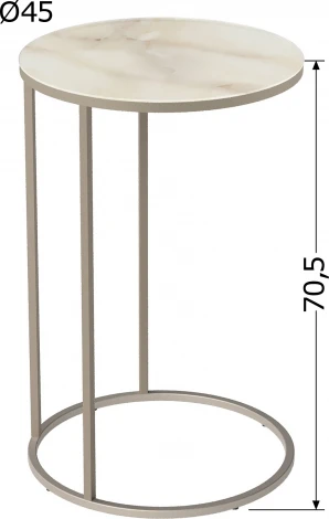 Стол придиванный Калифорния Остин УФ бежевый оникс 3809478104