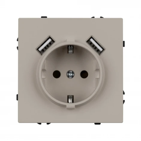 Механизм розетки с USB зарядкой SCT-NOBE-MUAA-SFPL-CA (230V, 16A) (Arlight, Кашемир) 059442