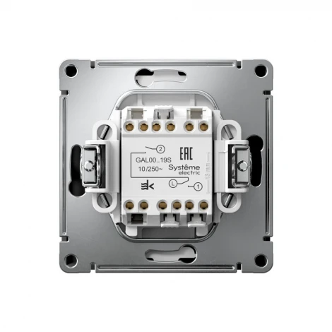 Выключатель жалюзи двухклавишный (карбон) Systeme Electric GAL001019S