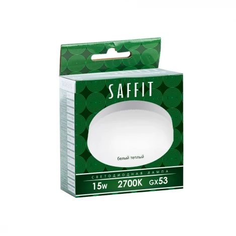 Лампа светодиодная SBGX5315 GX53 15W 230V 2700K Saffit 55191