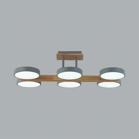 Потолочная люстра на штанге Lumion Plato 8031/108CL серый, дерево/металл, акрил LED 108W 3000-6000К 220V