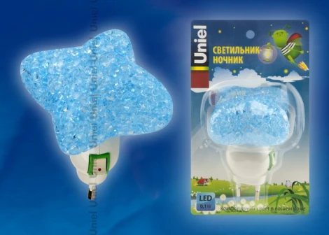 Ночник Uniel DTL-309-Звездочка/BLUE/1LED/0,1W