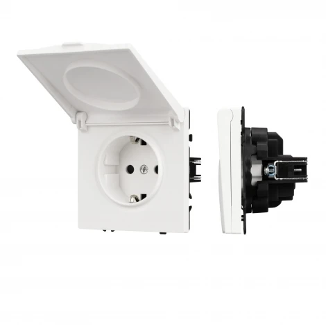 Розетка ARL NOBE зк со шторками и крышкой софт-тач белый кварц SCT-MCP-SFPL-WH (250V, 16A) (Arlight,) 054280(1)
