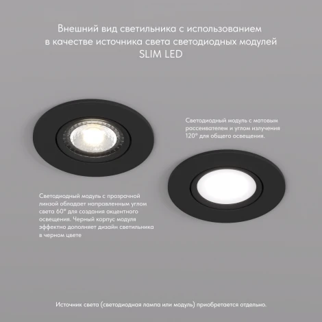 Встраиваемый точечный светильник Denkirs DK3020-BK (220V, круглые)
