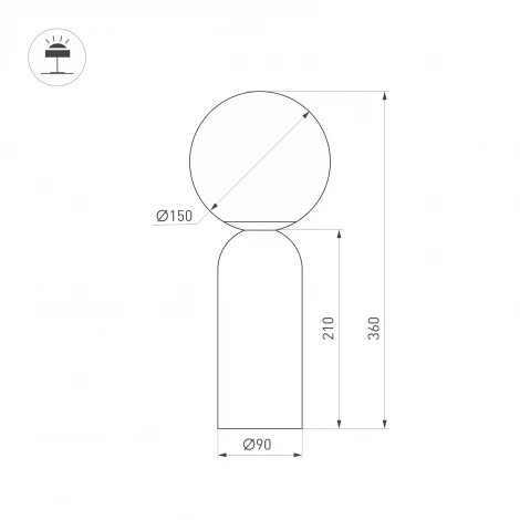Настольная лампа SP-SILKA-TAB-R150-6W Warm2700 (WH, 330 deg, 230V, TOUCH-DIM) (Arlight, IP20, Натуральный шелк) 056890