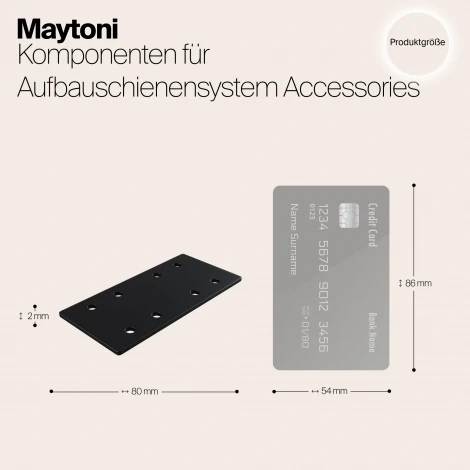 Прямой коннектор 1шт Gravity накладной черный (магнитный) Maytoni Technical TRA004C-21S (48V)