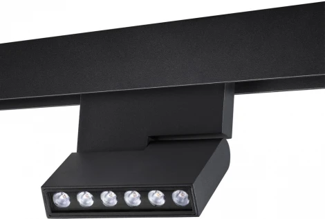 Трековый светильник Downlight низковольтный диммируемый Novotech Flum 359494 SHINO черный LED 12W 48V 3000-6500K (управление смартфоном, умный дом - Алиса, Tuya Smart, Smart Life)