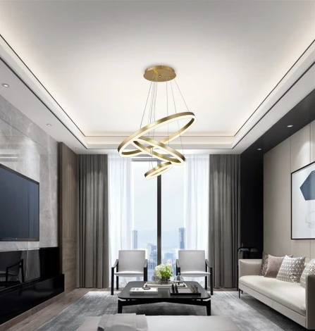 Подвесной светильник ярусный Natali Kovaltseva Oreol LED LAMPS 81279 (регулировка яркости, 220V, пульт управления, на тросе)