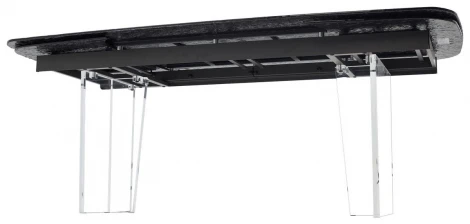 Стол ЛАУРИТЦ (LAURITS) 200 цвет ЧЕРНЫЙ (GREY), стекло BUBBLE / Прозрачный каркас ®DISAUR M-City 64663