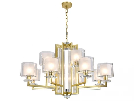 Подвесная люстра Newport Александра 4408+4/C mat.gold
