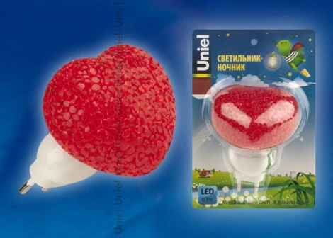 Ночник Uniel DTL-309-Сердечко/RED/1LED/0,1W
