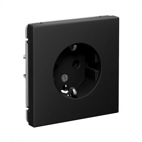 Розетка с заземлением (карбон) Systeme Electric GAL001043