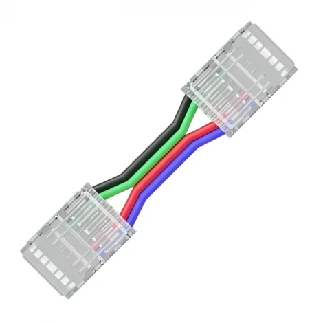 Коннектор прокалывающий 4 pin, для гибкого соединения RGB LED ленты 10мм, тип COB, IP20 длина провода 150мм Apeyron 09-164